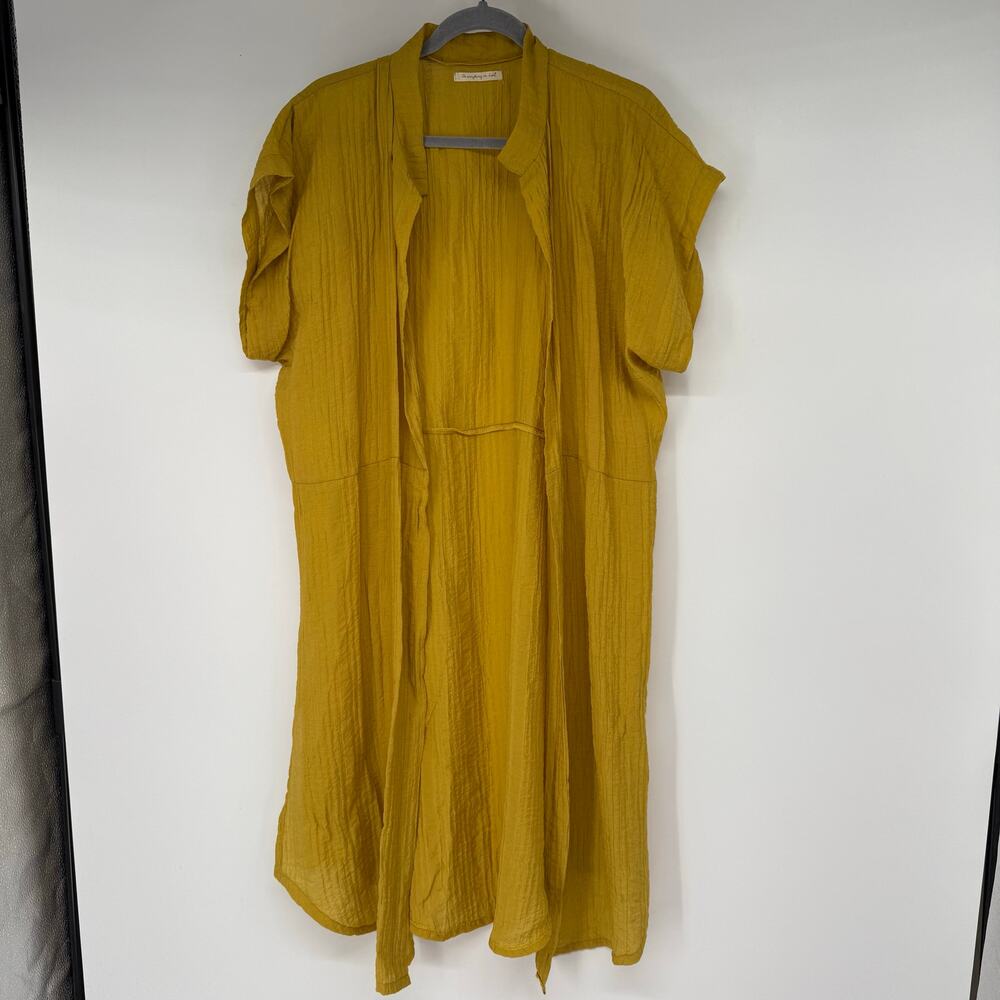 Do Everything In Love Gauze Cover Up Cardigan Women's OS Mustard Open Front